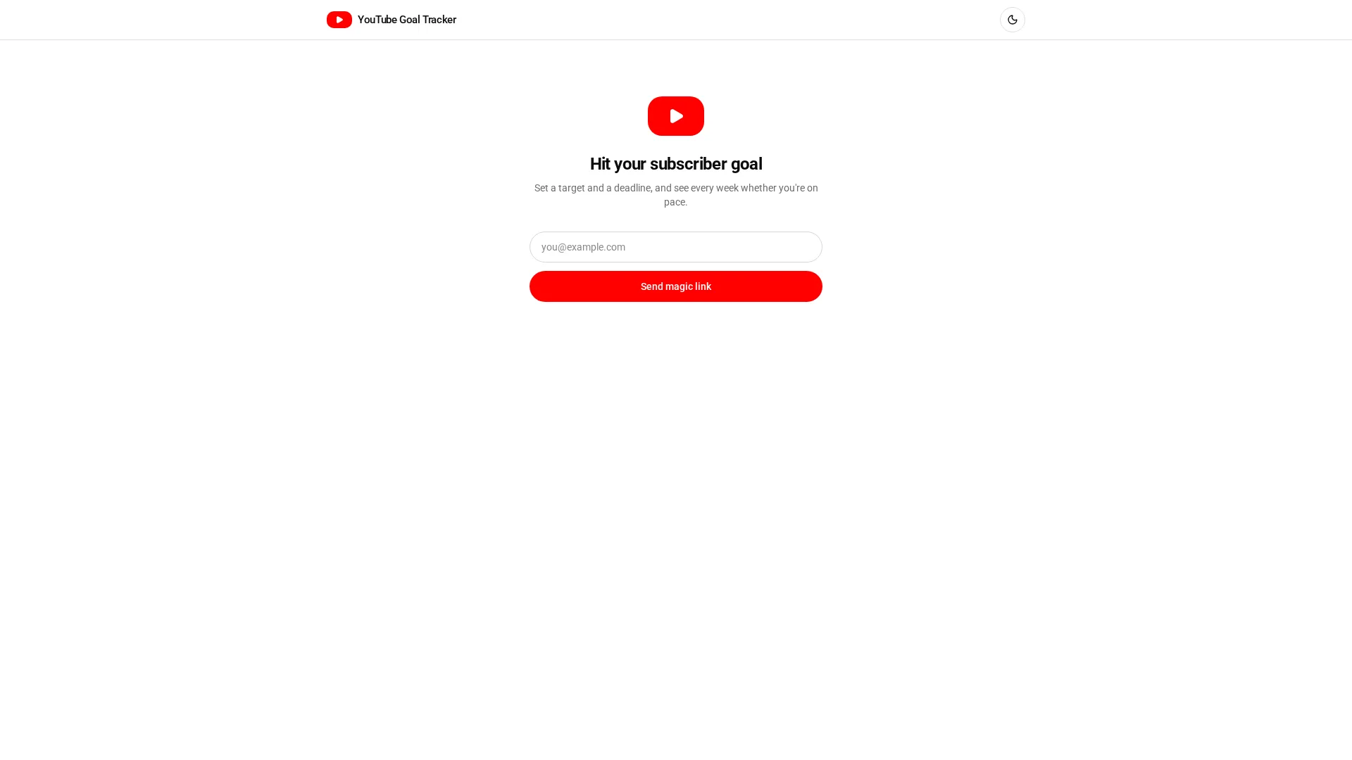 YouTube Goal Tracker